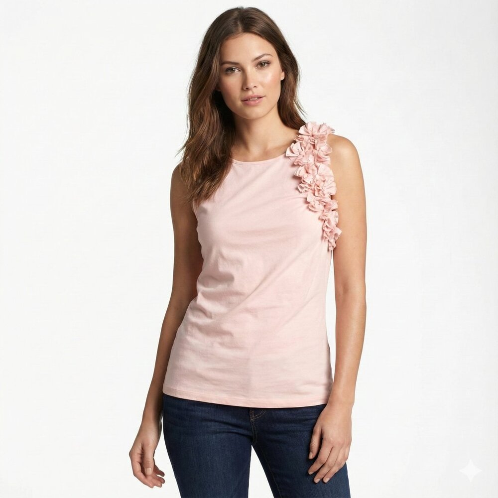 Y2K Mango Women’s Top ruffles Size XS Pale Pink coquette fairy whimsigoth 2000